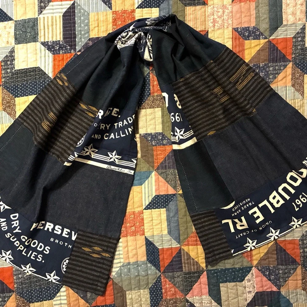 CUSTOM RRL/RL PATCHWORK SCARF (100% UPCYCLED RALPH LAUREN FABRICS)- 1 OF A KIND